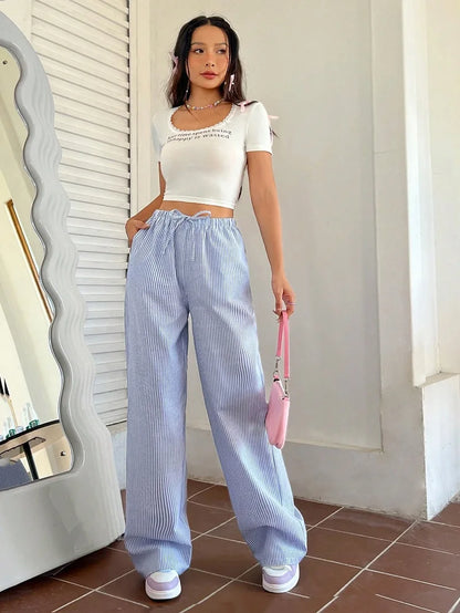 Wansheng™ Striped Casual Pants
